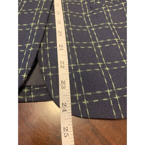 Tommy Hilfiger 4 Plaid Cropped Casual Preppy Blazer Jacket Navy Blue - Picture 7 of 10